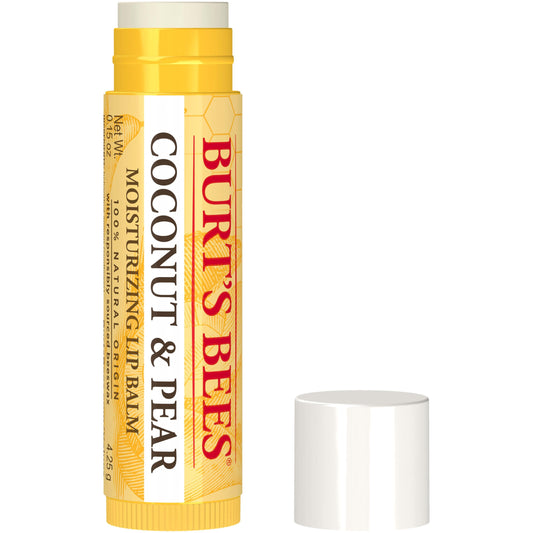 Burt'S Bees Coconut And Pear Lip Balm, Lip Moisturizer With Responsibly Sourced Beeswax, Tint-Free, Natural Conditioning Lip Tre