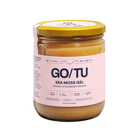 GO/TU Sea Moss Gel – 16oz Strawberry Banana | Pure, Shelf-Stable Superfood | Nature’s Multivitamin