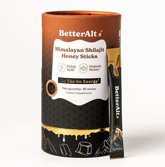 Pure Himalayan Shilajit Caramel Honey Sticks with Organic Honey, Saffron | Easy to Consume Shilajit| 30 Sticks for Energy Boost & Immune Support, 85+ Trace Minerals, 75%+ Fulvic Acid