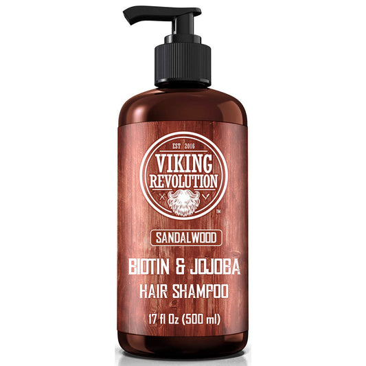Viking Revolution Sandalwood Men'S Shampoo With Biotin And Jojoba Oil - Men Shampoo Natural Hair Shampoo For Men With Vitamin B5