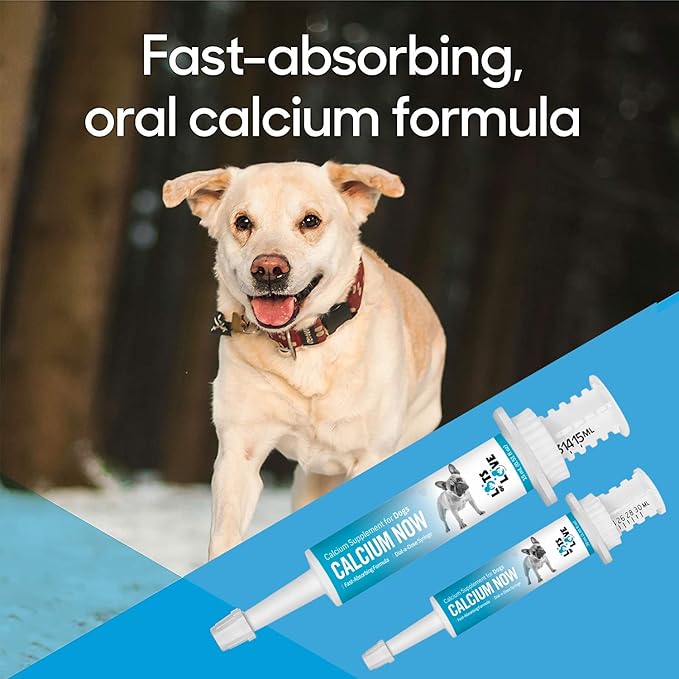 Calcium Now - Oral Calcium for Whelping Dogs (15 ml) - Calcium Supplement for Dog - Breeders Friendly Calcium for Dogs - Lots of Love Pet Products