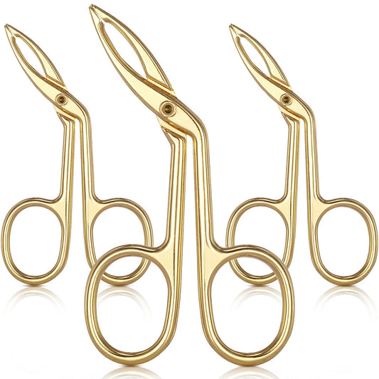 Hicarer 3 Pcs Eyebrow Tweezers Scissor Handle Straight Tip Scissor Shaped Eyebrows Tweezers For Hair Plucker Remover Facial Hair
