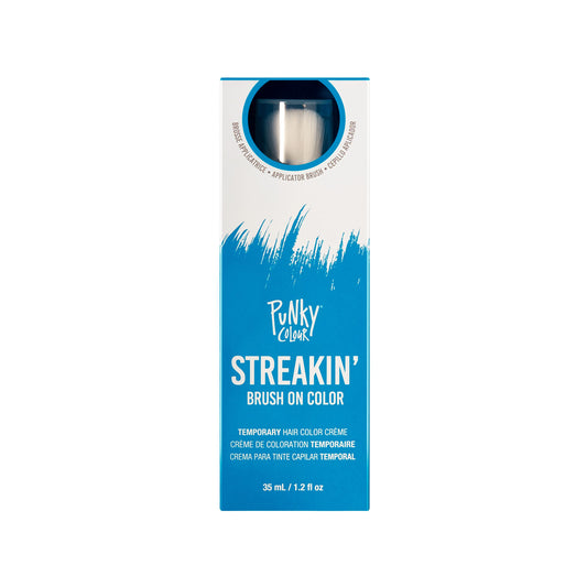 Punky Colour Streakin' Brush On Color Blue, Temporary Hair Color Creme, Instant, Diy Hairstyle, Vibrant, Soft Hold, Men Women Ki