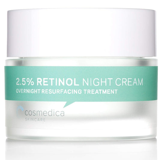 Cosmedica Skincare Retinol Night Cream - Daily Moisturizing Facial Lotion Night Cream. The best Retinol Cream with Vit A and Hya