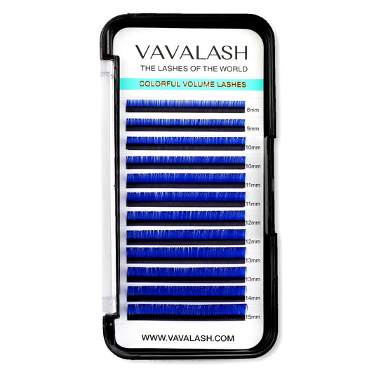 Colored Lash Extensions 0.07Mm Cc Curl Blue Individual Volume Lashes Extensions 8-15 Mix Length Color Eyelash Extensions For Sal