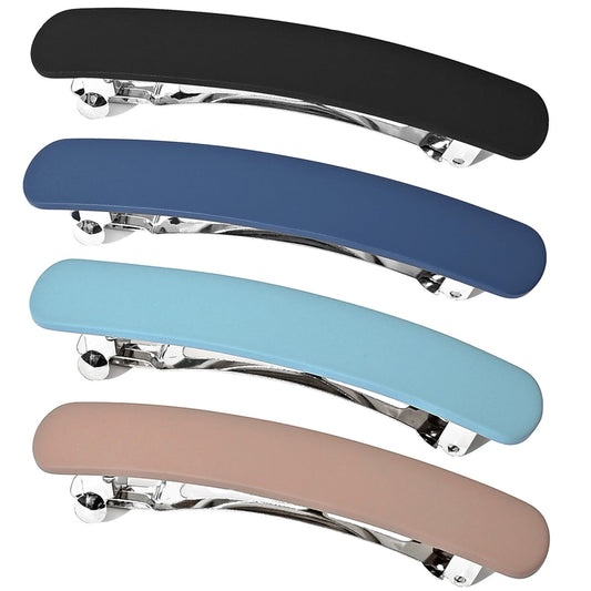 Fsmiling Medium Hair Barrettes For Women,4Pcs Matte Hair Barrette,Automatic Hair Clips Barrettes For Women Thick Hair