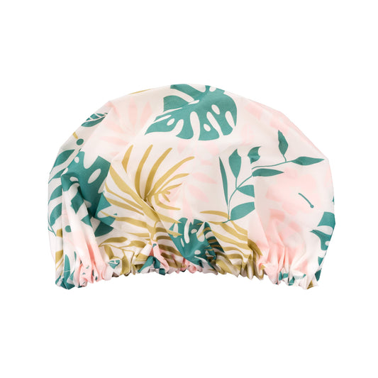 Ecotools Shower Cap, Cotton Lining, Keeps Hair Dry, Fits All Head Sizes & All Hair Textures, Quick Drying Bath Hair Cap, Eco-Fri