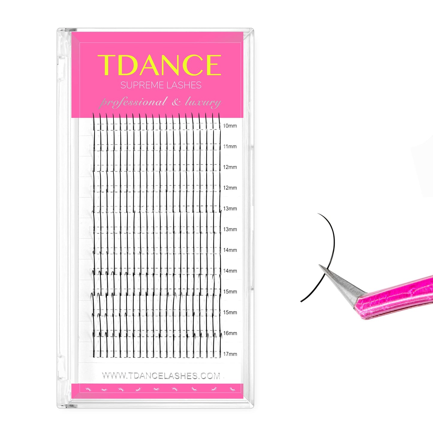 Tdance Spikes Lash Extensions, Lash Spikes Thickness 0.07 D Curl Mix 10-17Mm Matte Black Lash Extension Spikes (Spikes,D-0.07,10