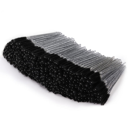 Tbestmax 300 Disposable Mascara Wands Spoolies Eye Lash Brush For Eyebrow/Eyelash Extension Black
