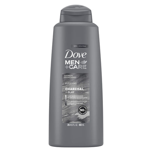 Dove Men+Care Shampoo For Healthy-Looking Hair Charcoal + Clay Naturally Derived Plant Based Cleansers 20.4 oz