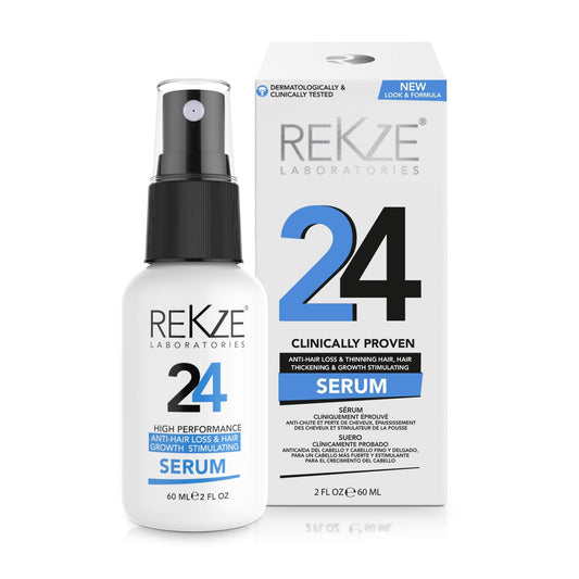 REKZE 24 Serum for Hair Regrowth - Clinically Proven 5% Procapil Formula, Advanced Thickening Treatment for Men & Women, DHT Blo
