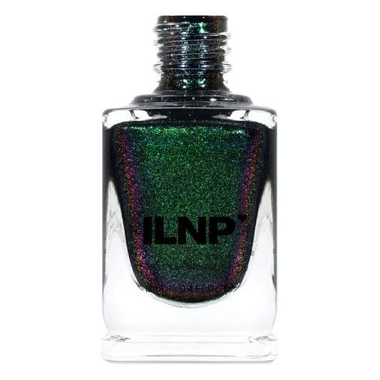 Ilnp Salem - Rich Black Green Shimmer Nail Polish