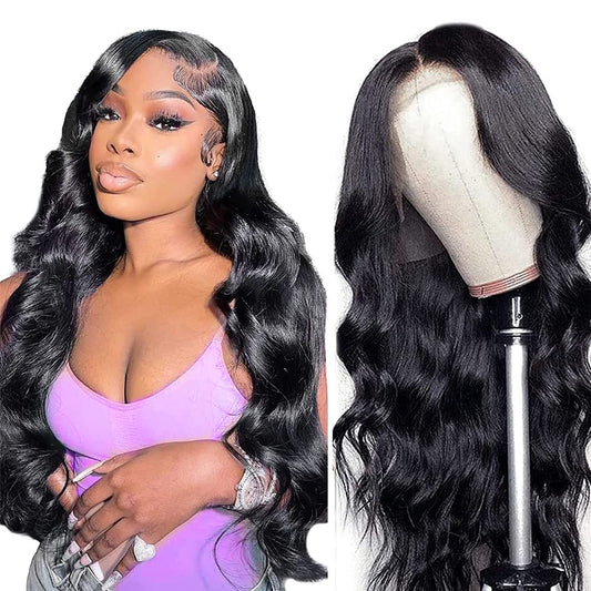 Yamikk 26 Inch 13X5 Body Wave Lace Front Wigs Human Hair For Black Women 180% Density Hd Lace Front Human Hair Wigs Pre Plucked