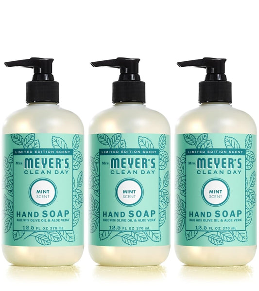 Mrs. Meyer 'S Clean Day Hand Soap, Made With Essential Oils, Biodegradable Formula, Limited Edition Mint, 12.5 Fl. Oz - Pack Of