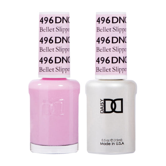 Dnd Gel Polish Set - 1 Each Of Pink Gel Polish And Pink Nail Polish, 496 Bellet Slipper, 0.5 Fl Oz