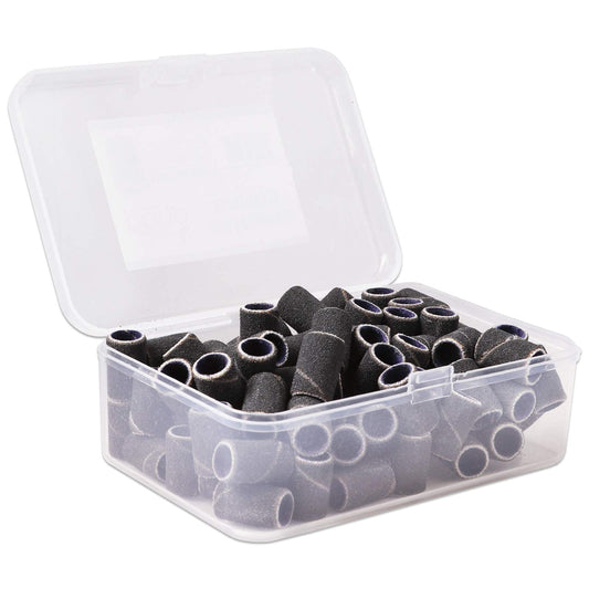 Pana 100 Pieces Nail Sanding Bands Professional Nail Manicure Great Fit For Nail Drill Bits For Acrylic Nails (180 Grit, Black)