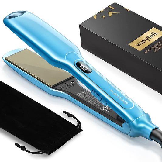 Wavytalk Hair Straightener, 1.7 Inch Wide Titanium Flat Iron for Hair, Professional Hair Straightener with Adjustable Temp(290 ?