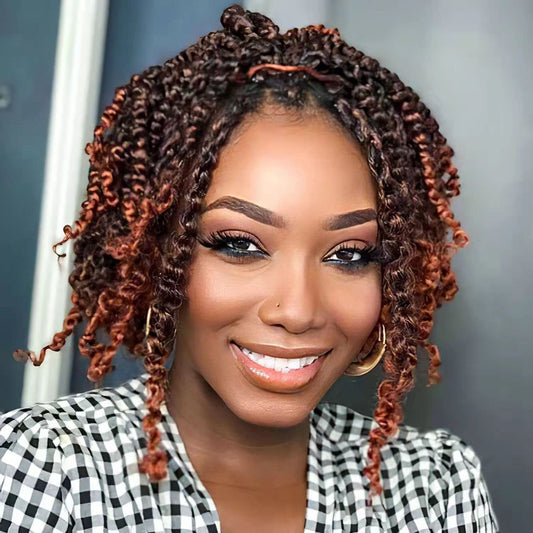 Passion Twist Hair For Kids - 8 Packs 6 Inch Passion Twist Crochet Hair For Women, Crochet Pretwisted Curly Hair Passion Twists
