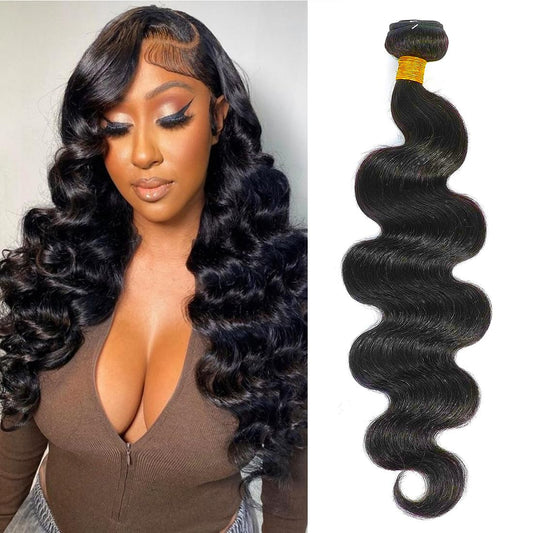 Cirvty 24 Inch Body Wave Bundle Human Hair 1 Bundles Body Wave Bundles 100% Unprocessed Brazilian Virgin Hair Bundles Double Wef
