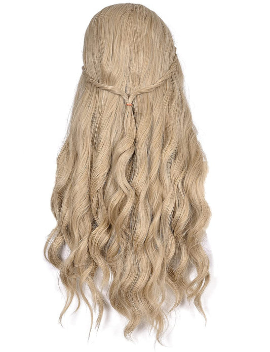 morvally Long Wavy Curly Natural Synthetic Hair Wigs for Women Halloween Cosplay Costume Wig