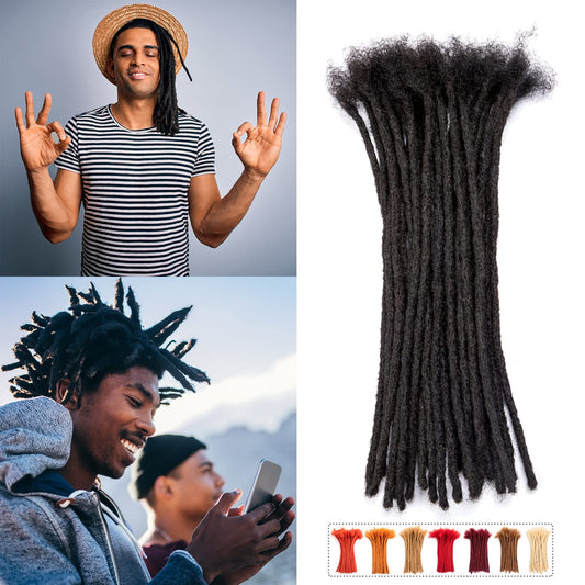 Teresa Small 0.4Cm And Medium 0.8Cm Width 12 Inch 10 Strands 100% Human Hair Dreadlock Extensions For Men/Women/Kids 0.4Cm Width