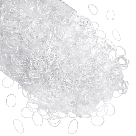 Tuuxi 1500Pcs Mini Clear Elastic Hair Bands No Damage Small Rubber Bands For Girls 18Mm Elastics Hair Ties Hair Accessories For