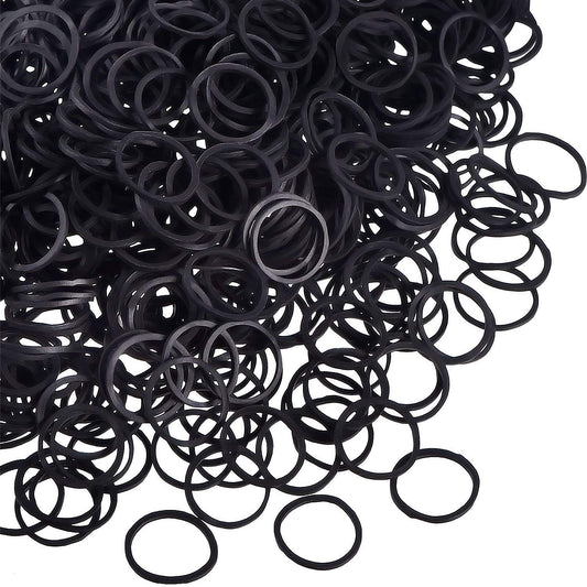 Hicarer 1000 Mini Rubber Bands Soft Elastic Bands For Kid Hair Braids Hair (Black,1.5 Cm)