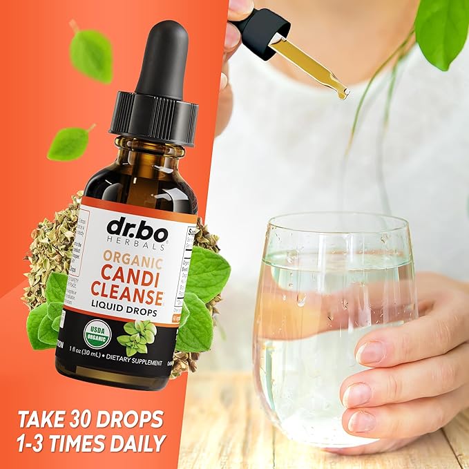 Candi Cleanse & Chlorophyll Liquid Drops - Organic Oregano Oil Drops & Liquid Chlorophyll Odor Cleanse Support - Natural Oral Gut Cleanser Detox, Internal Deodorant, Body Deodorizing Supplement