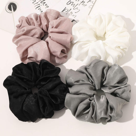 Scrunchies Hair Ties For Women - Big Silk Satin Scrunchie Exra Large Jumbo Gaint Oversized Cute Scrunchy For Curl Thick Hair Lig