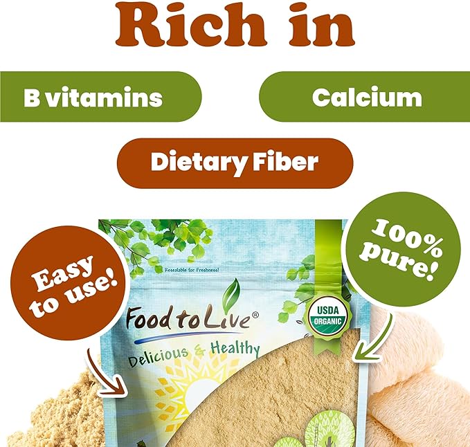Food to Live - Organic Lion's Mane Mushroom Powder, 4 Pounds - Elevate Your Brain Wellness with Premium, Non-GMO, Natural, and Vegan Superfood to Better Focus