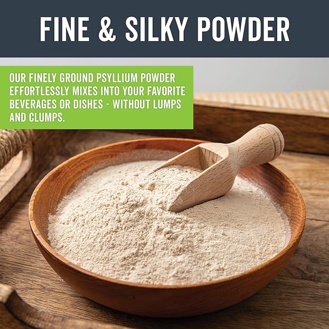 Viva Naturals Organic Psyllium Husk Powder, 24 oz - Finely Ground, Unflavored Plant Based Superfood - Good Source of Fiber for Gluten-Free Baking, Juices & Smoothies - Certified Vegan, Keto and Paleo