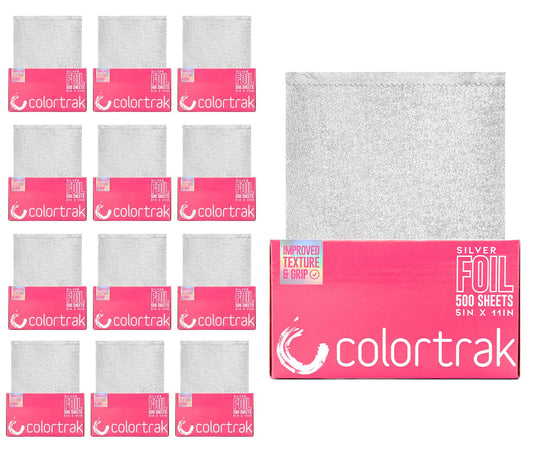 Colortrak Embossed Sheets Silver Aluminum Foil Pop-Up Dispenser, 12 Boxes (6000 Pre-Cut Sheets) Non-Slip Textured Silver 5 X 11