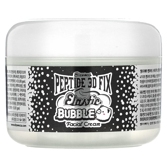 Elizavecca 3D Peptide Elastic Water Bubble Cream 100Ml/3.53Oz - Bubble Face Cream | Bubble Skin Care | Hyaluronic Acid Cream | B