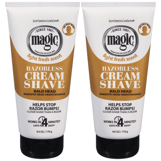 SoftSheen-Carson Magic Razorless Shaving Cream for Men, Hair Removal Cream, for Bald Head Maintenance, No Razor Needed, Depilato