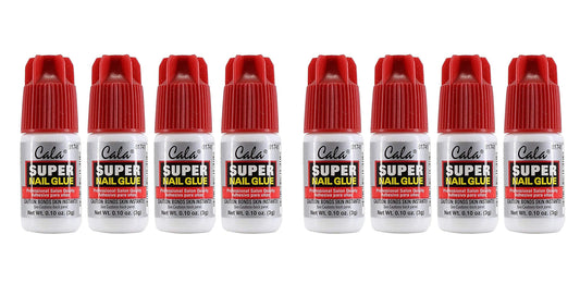 Cala Super Nail Glue Professional Salon Quality | Quick and Strong Nail Liquid Adhesive (8 Bottles)