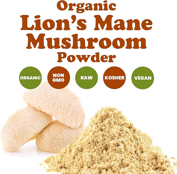 Food to Live - Organic Lion's Mane Mushroom Powder, 16 Pounds - Elevate Your Brain Wellness with Premium, Non-GMO, Natural, and Vegan Superfood to Better Focus