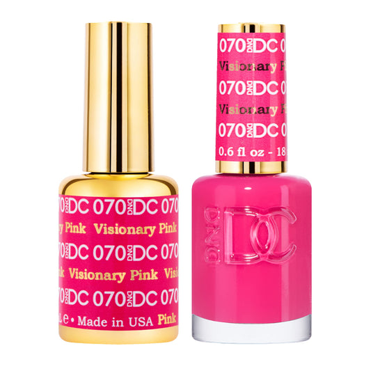 Dnd Dc Gel Polish Set, Pink Collection, Uv/Led Gel Polish And Air Dry Nail Lacquer, Matching Chip-Free Polish Duo, 070 Visionary