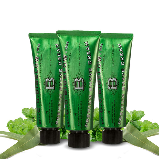 C.O. Bigelow Travel Shaving Cream For Men, Travel Sized Shave Cream, 1.7 Oz With Eucalyptus And Coconut Oil To Protect Against R