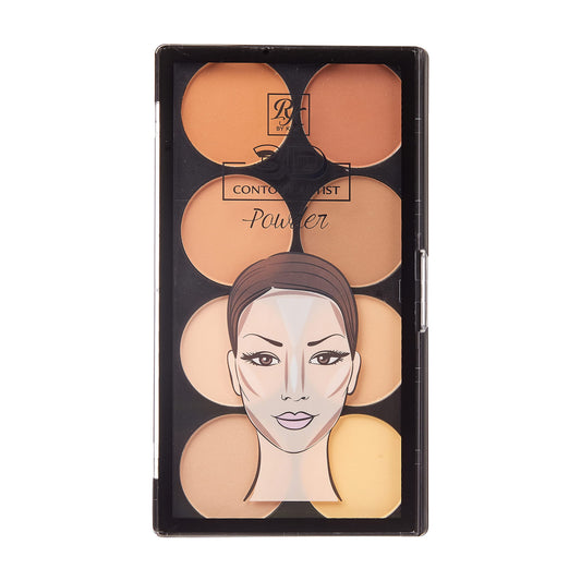 Ruby Kisses Flawless Finish With 3D Contour Powder Makeup Palette - Multiple Contouring Options, Easy Blending, Long-Lasting For