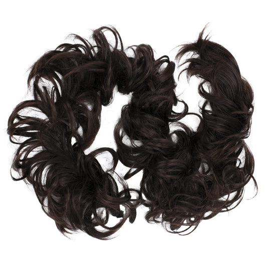 Caisha Hairpiece Hair Wrap Heat-Resistant Synthetic Fibres Curly Messy Updo Dark Brown Hw7