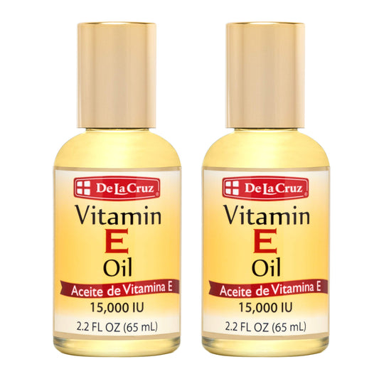 De La Cruz Vitamin E Oil For Skin, Face And Body 15,000 Iu - No Preservatives, 2-Pack Of 2.2 Fl Oz, 2 Bottles