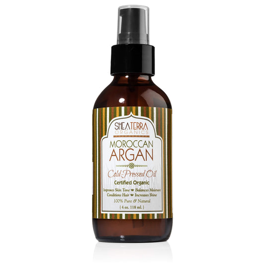 Shea Terra Moroccan Argan Cold-Pressed Extra Virgin Oil | Nutrient-Rich, All Natural & Organic Oil With Anti-Aging Vitamin A And