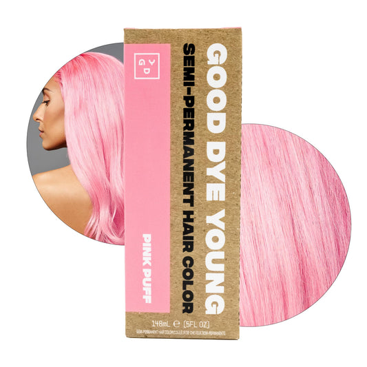 Good Dye Young Semi Permanent Pink Hair Dye (Pink Puff) - Uv Protective Temporary Hair Color Lasts 15-24+ Washes - Conditioning