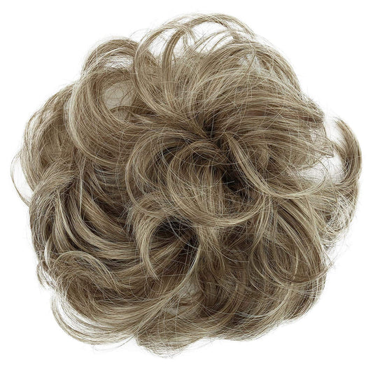 Caisha Messy Scrunchie Bun Voluminous Wavy Hairpiece Heat-Resistant Synthetic Fibres Brown Blonde G22A