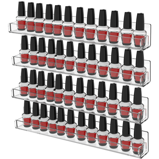 4Pcs Hanging Nail Polish Rack Wall Mount Nail Polish Shelves Organizers And Storage For Nail Salon Clear Wall Essential Oil Shel