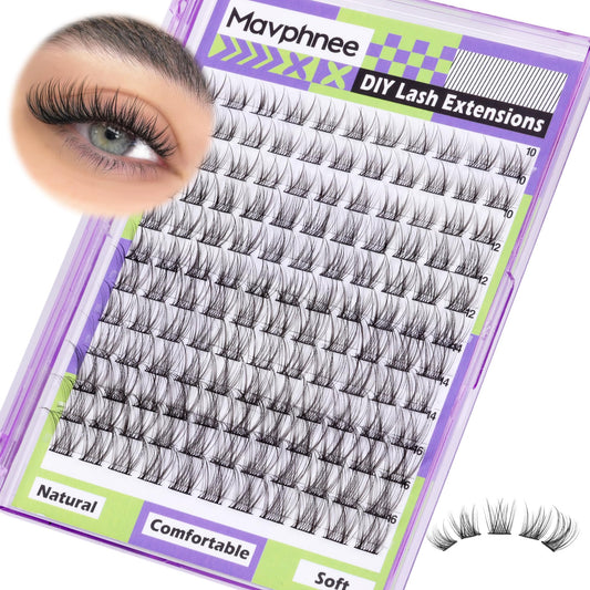 Mavphnee Natural Lash Clusters Wispy Eyelash Extensions C Curl Lash Extension10-16Mm Eyelash Clusters 132 Pcs Lash Individuals D