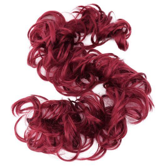 Caisha Hairpiece Hair Wrap Heat-Resistant Synthetic Fibres Curly Messy Updo Intense Red Hw29