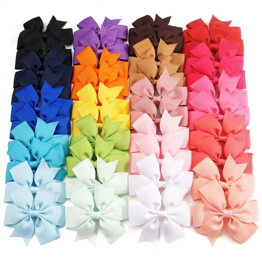 C  LLOT 40Pcs 3.5 Inch Boutique Grosgrain Ribbon Pinwheel Hair Bows Alligator Clips For Girls Toddlers Accessories Teens Gifts I