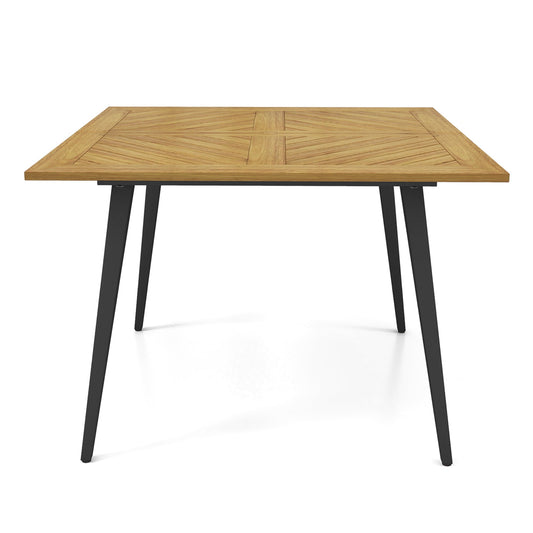 Gymax 42.5'' Outdoor Dining Table w/ 1.9'' Umbrella Hole Adjustable Foot Pads